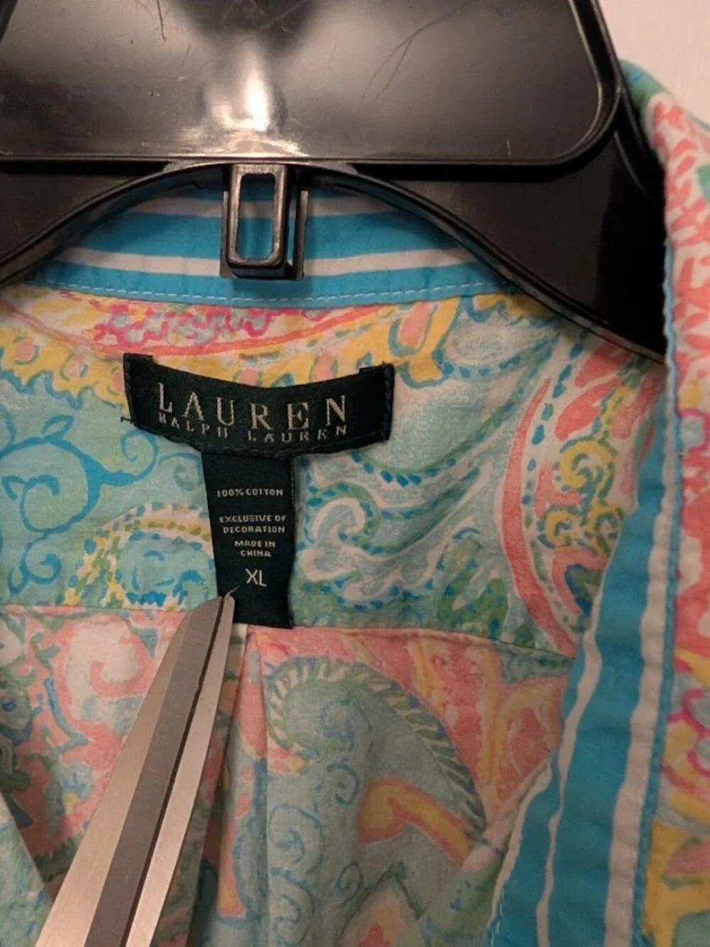 Ralph‎ Lauren cotton paisley cover-up tunic Size XL